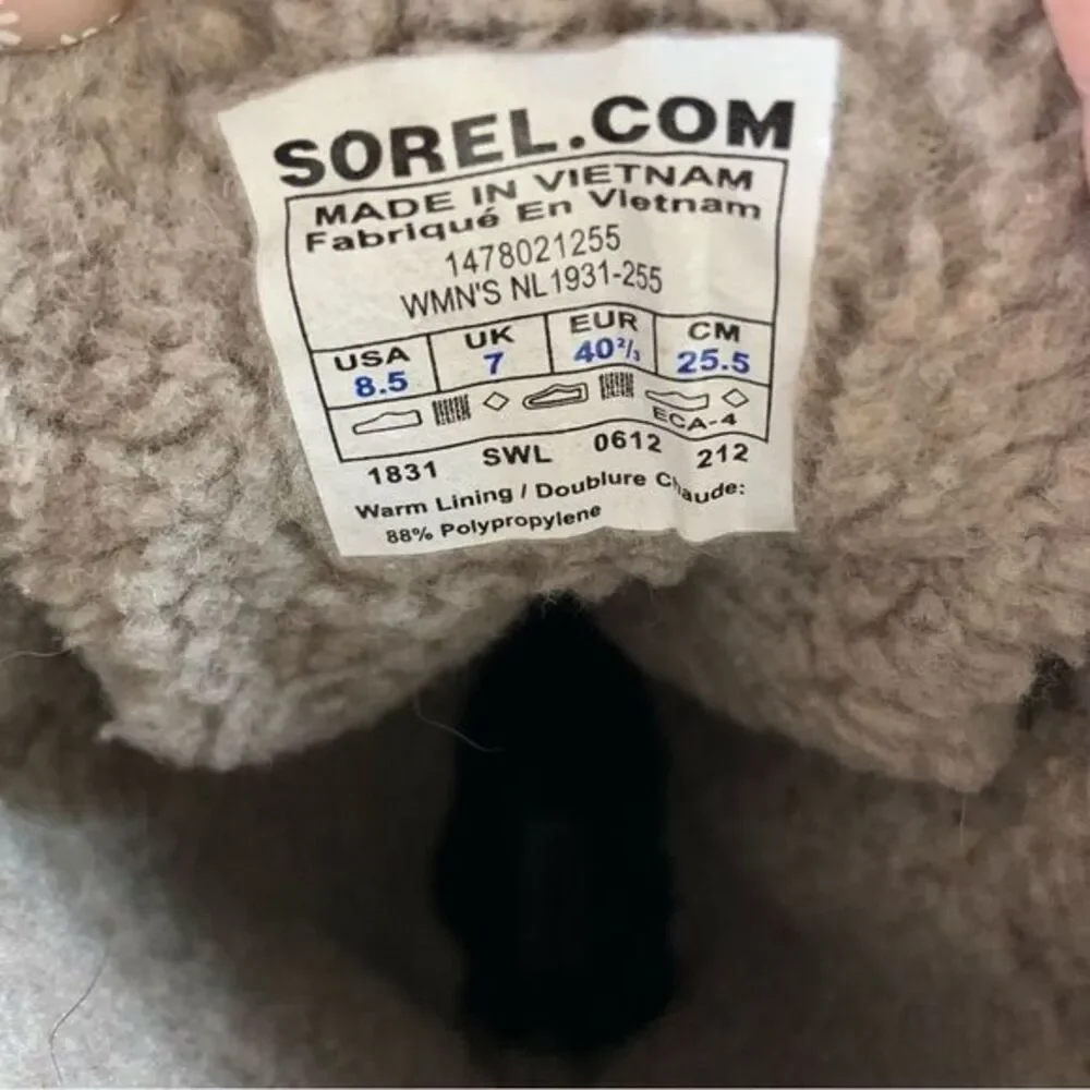 SOREL Women’s Trivoli Tall Lace Up Fleece Lined Blue Plaid Winter Boots Size 8.5